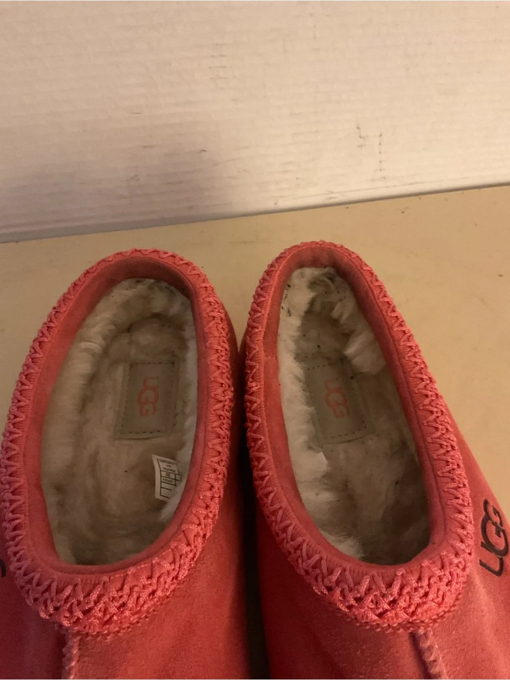 UGG men’s coral suede sheepskin Tasman slipper shoes US 12